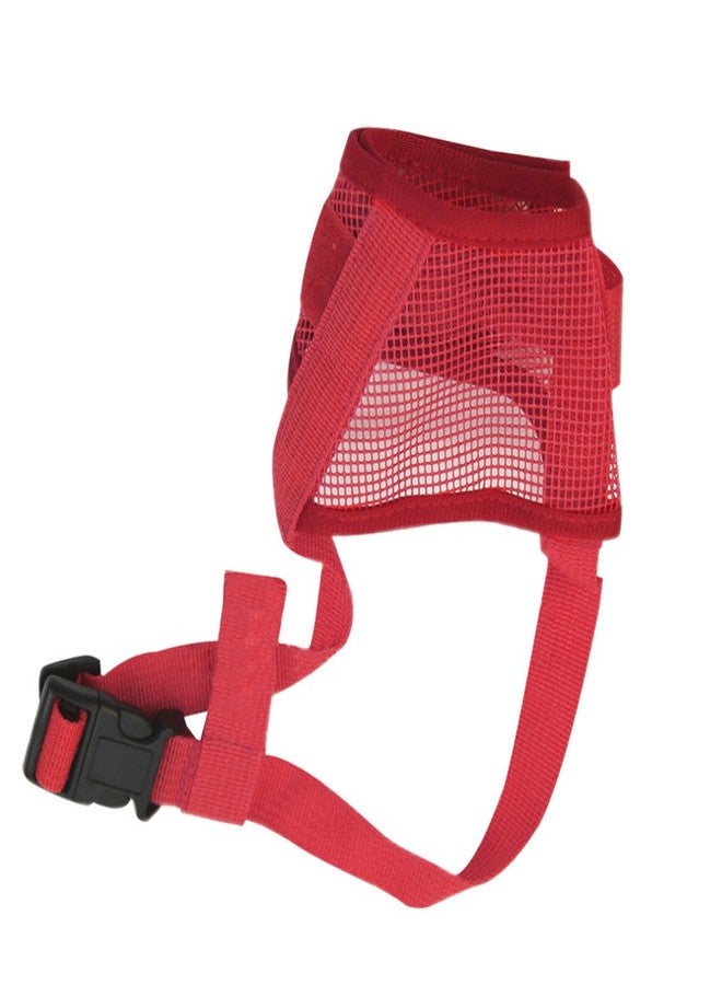 Futaba Dog Adjustable Anti Bark Mesh Soft Mouth Muzzle -Red - Small - Image 4